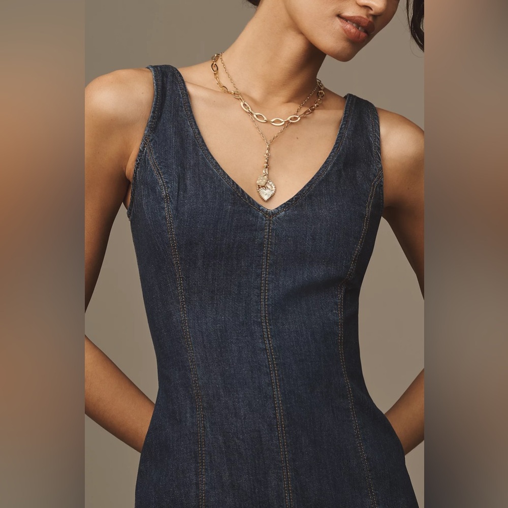 Reformation Serafina Denim Midi Dress, Size 4, $248 - Picture 5 of 12
